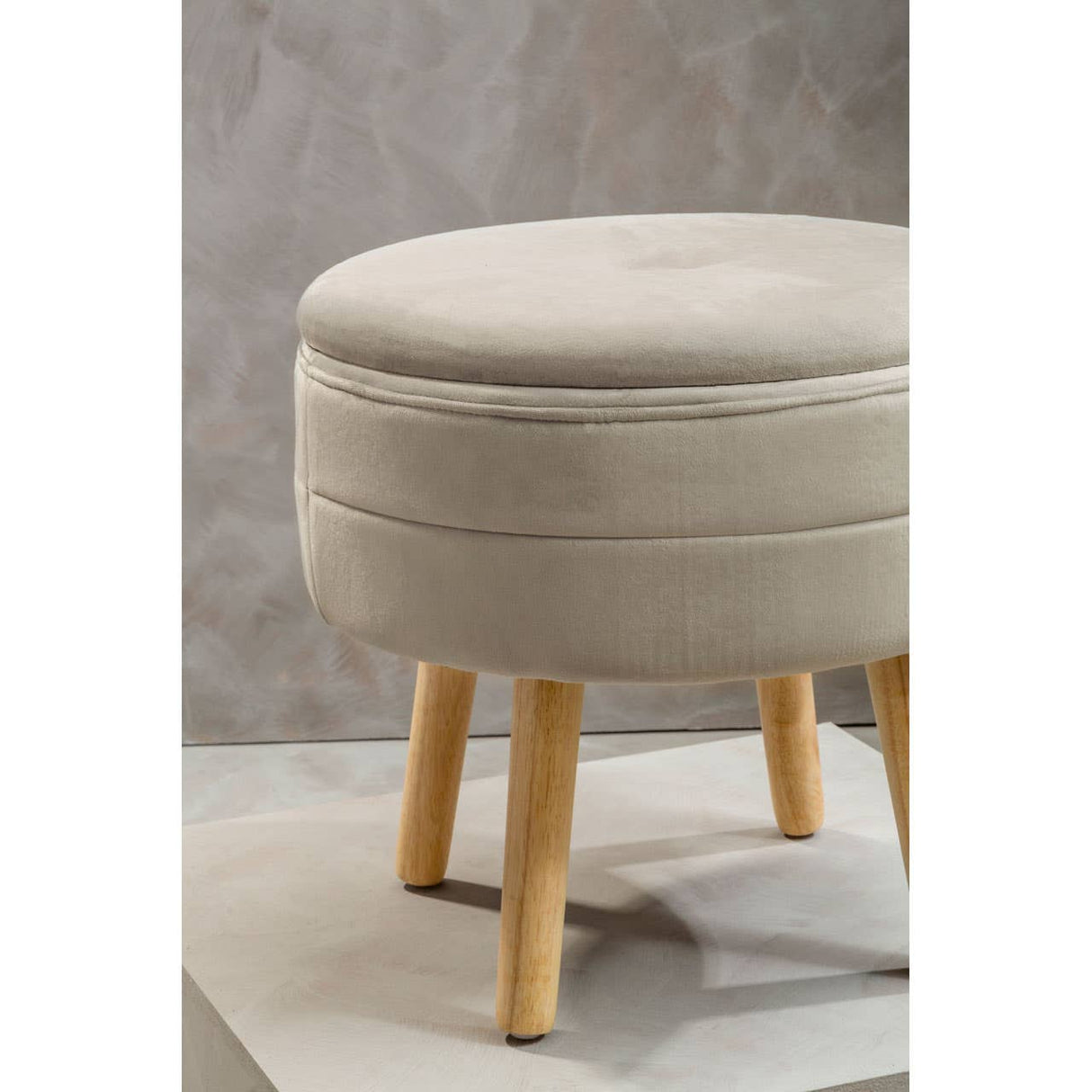 Ivy Mink Velvet Stool