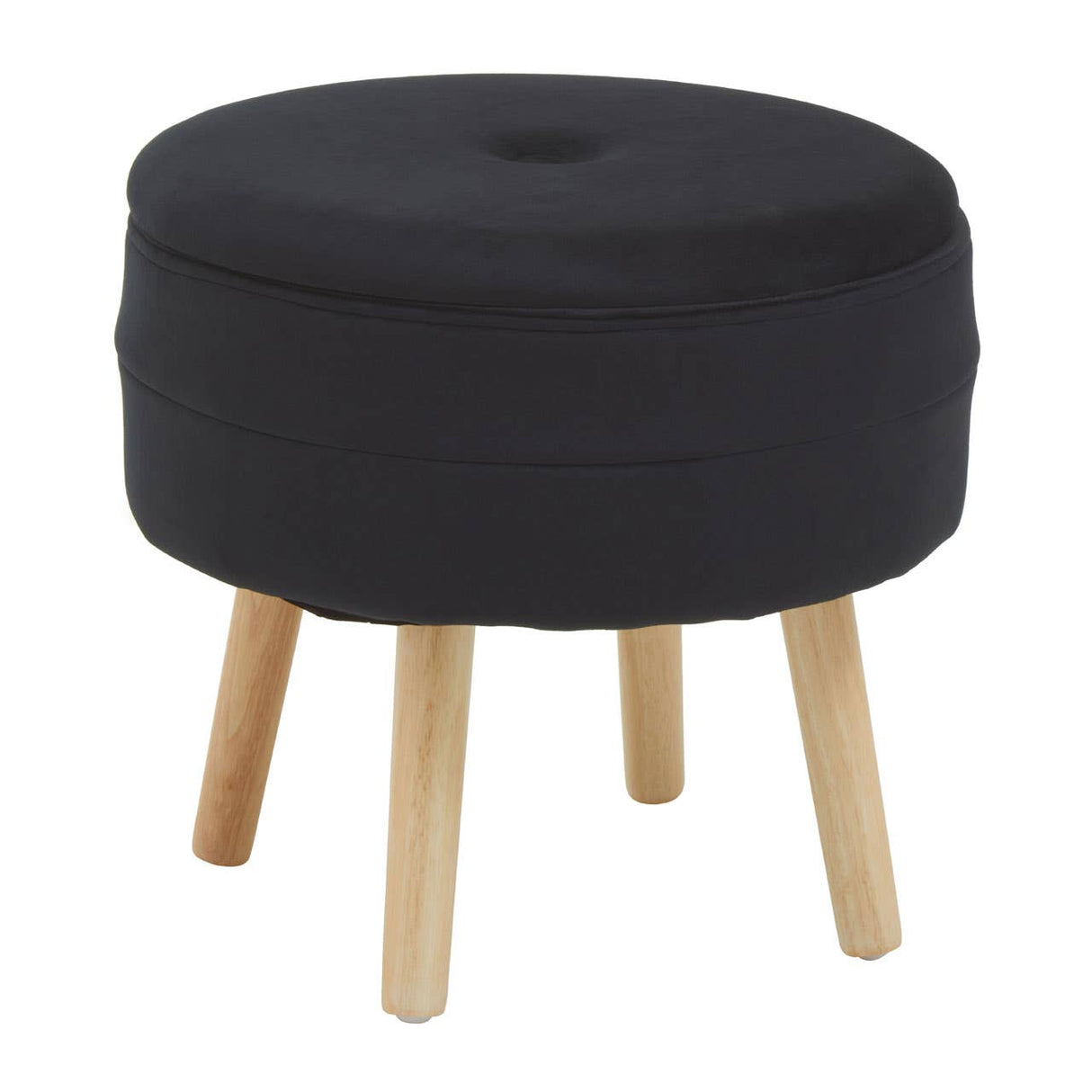Ivy Black Velvet Stool