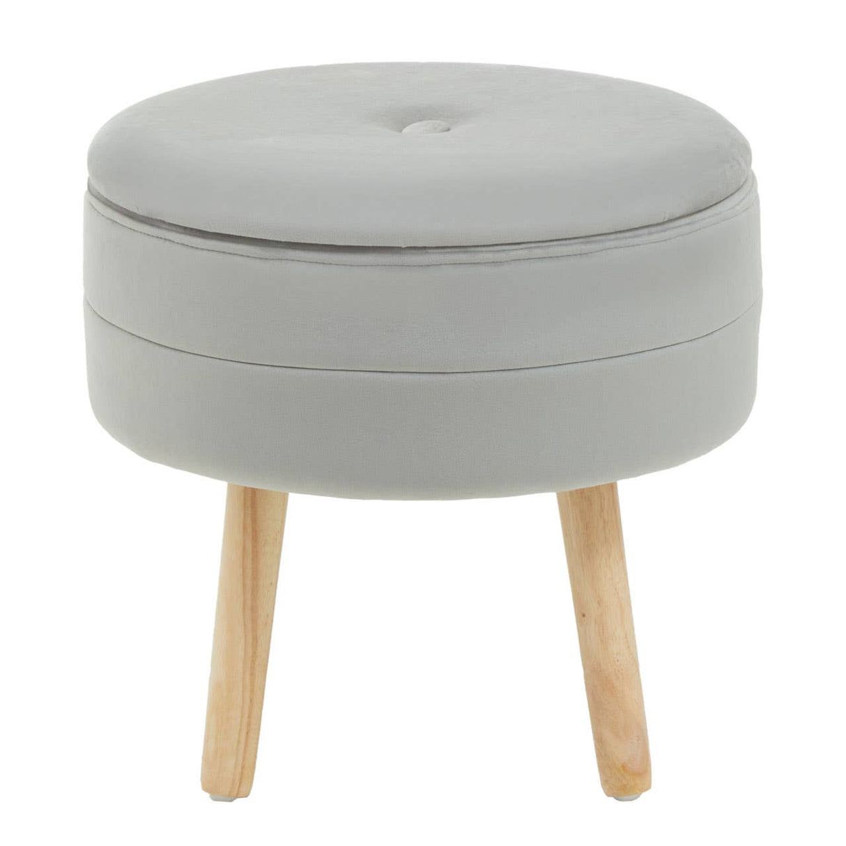 Ivy Grey Velvet Stool