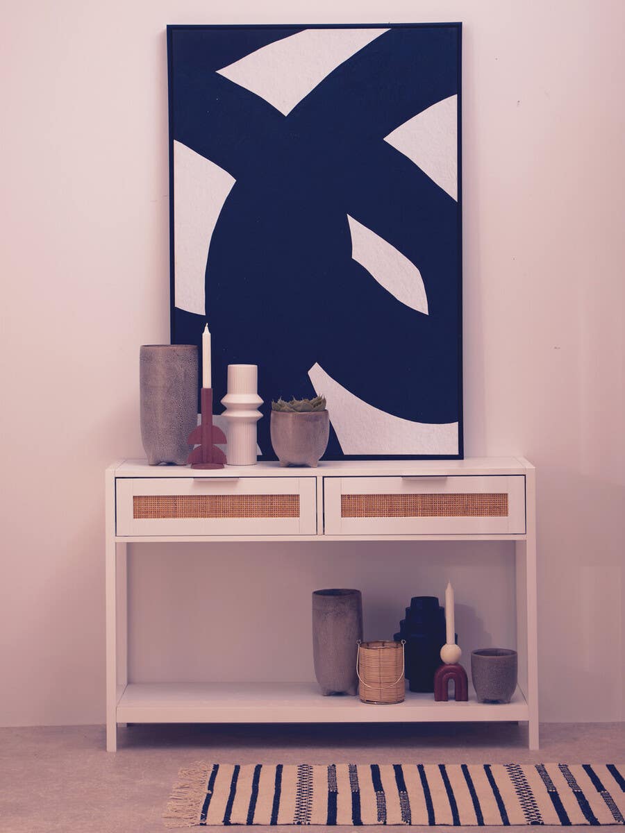 Sherman White Wood Console Table