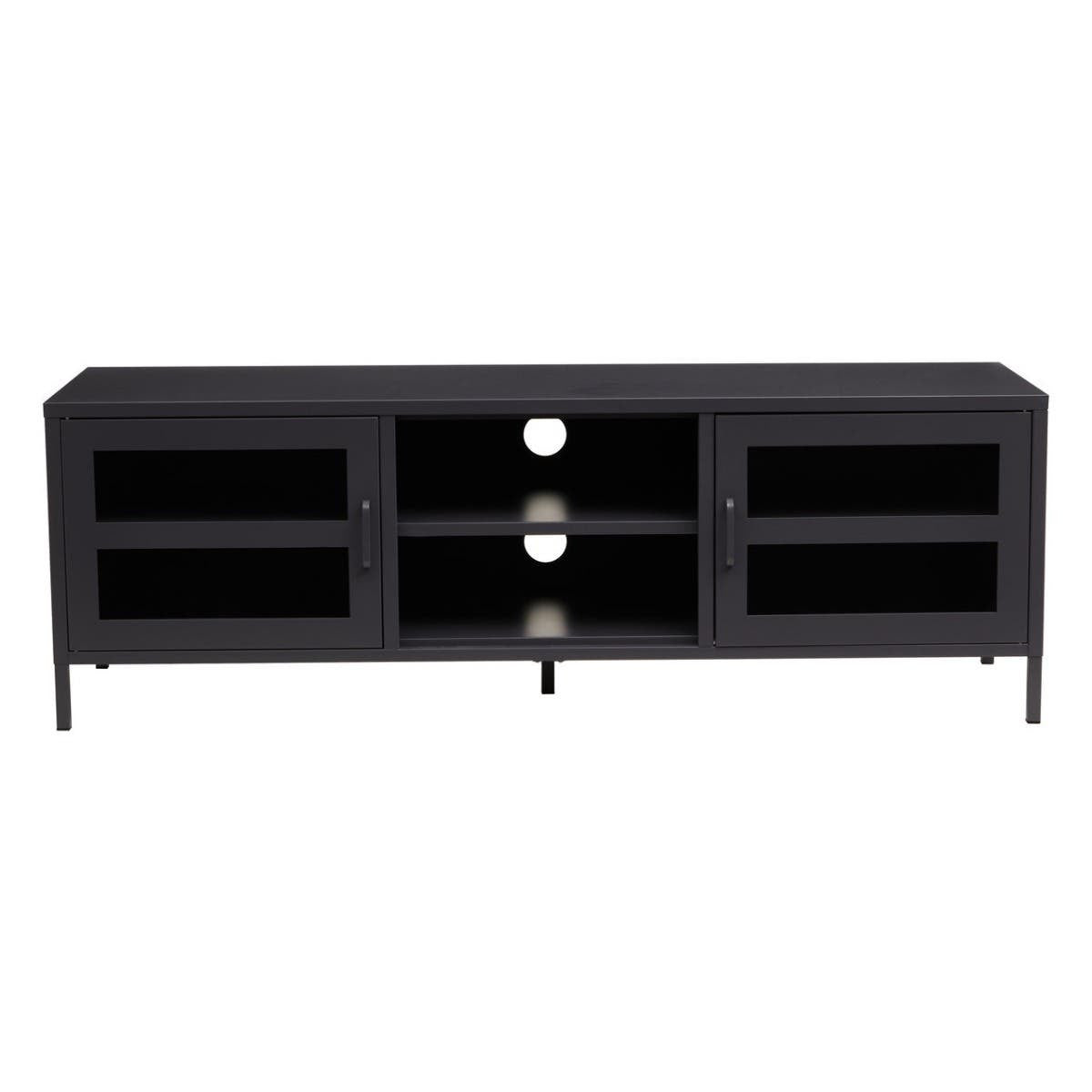 Acier Two Door Black Media Unit