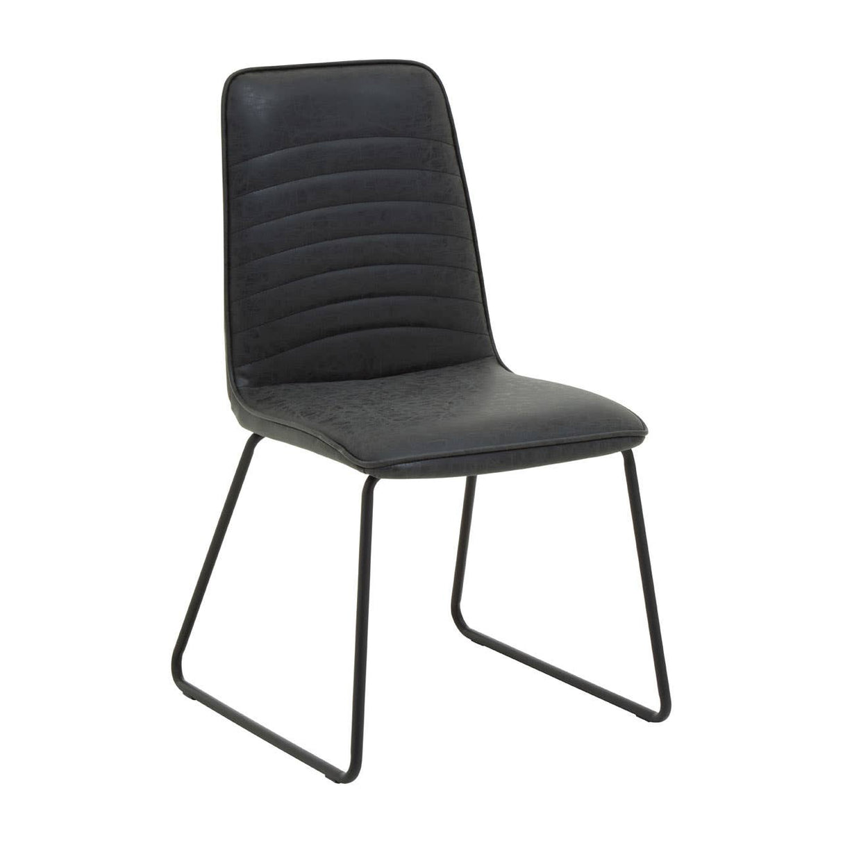 New Foundry Black Leather Effect Chair