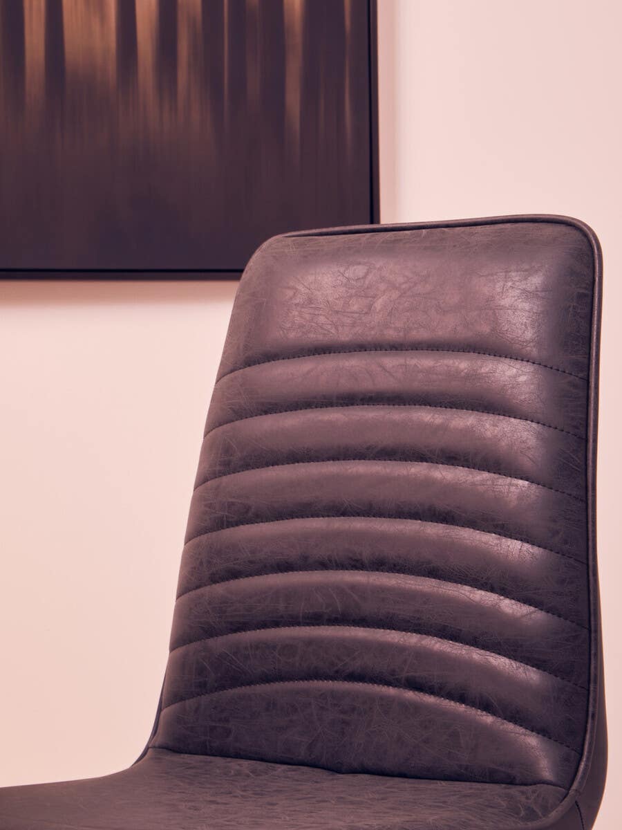 New Foundry Black Leather Effect Chair