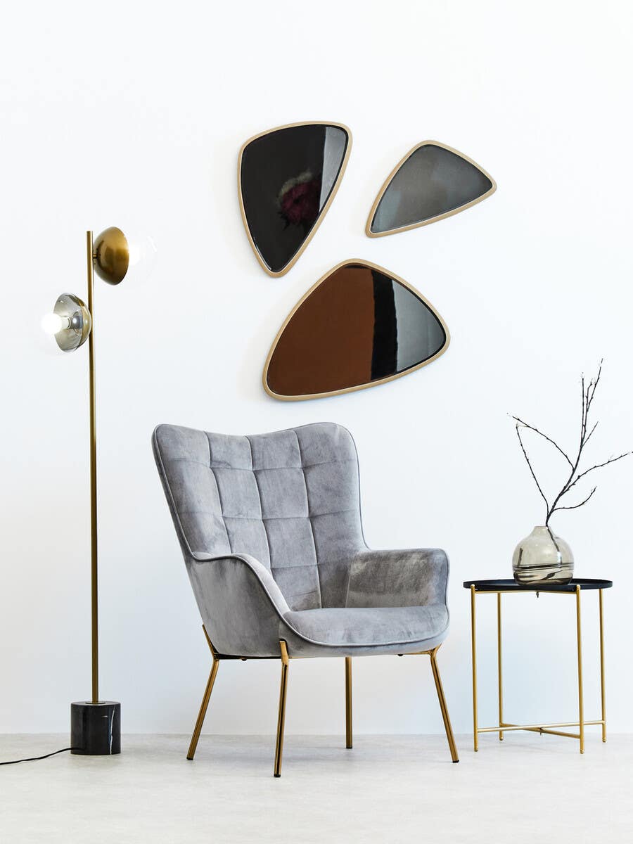 Stockholm Grey Velvet Chair