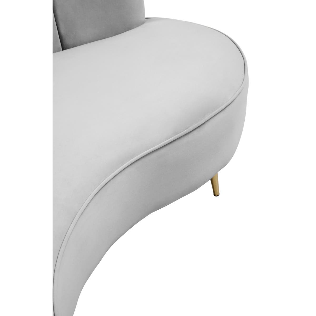 Hasna Three Seat Grey Velvet Sofa