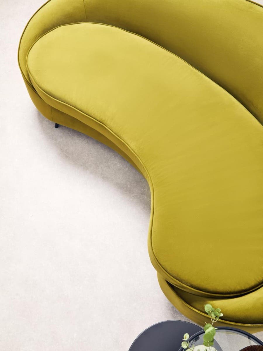 Hasina Three Seat Olive Velvet Sofa