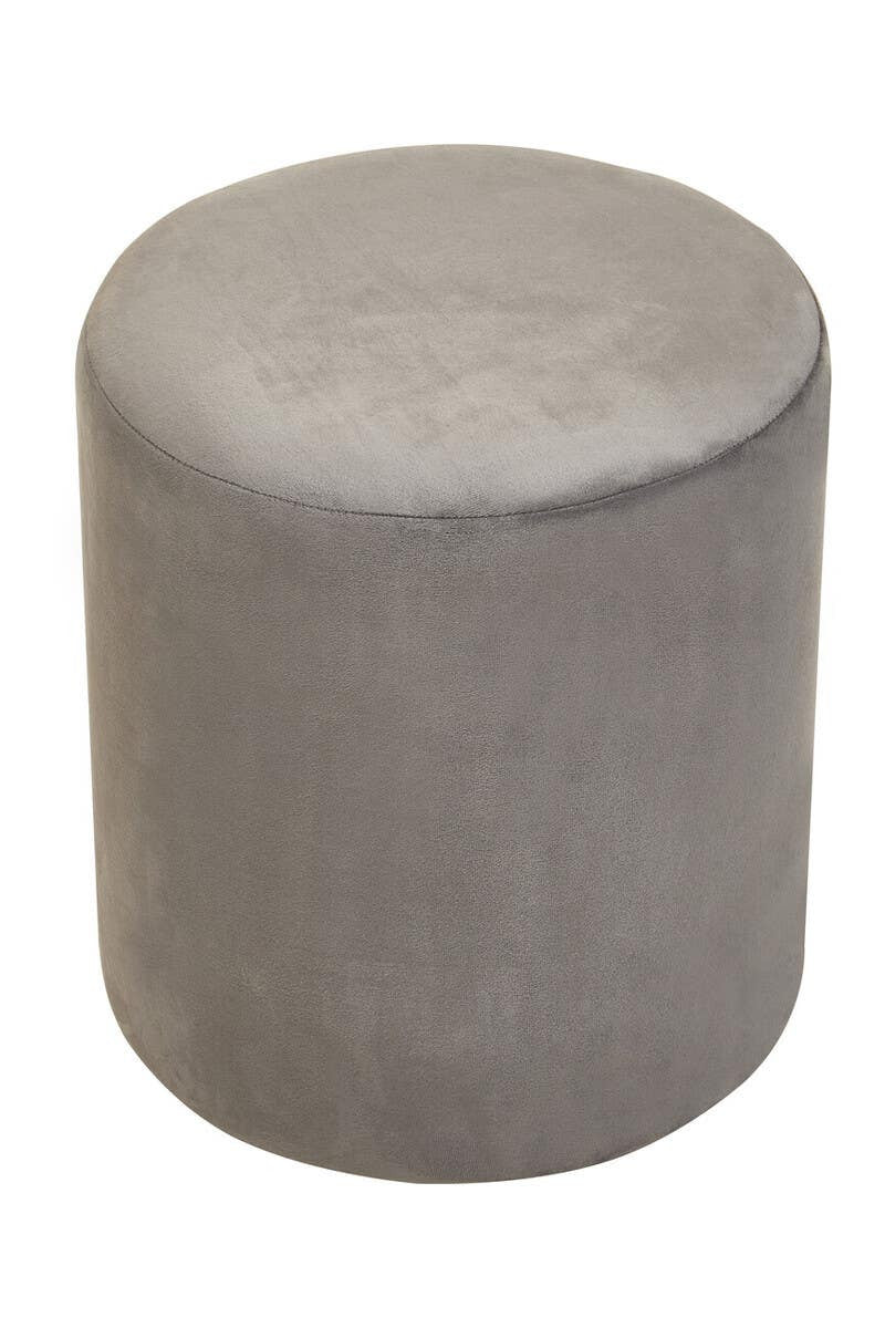 Haley Grey Velvet Pouffe