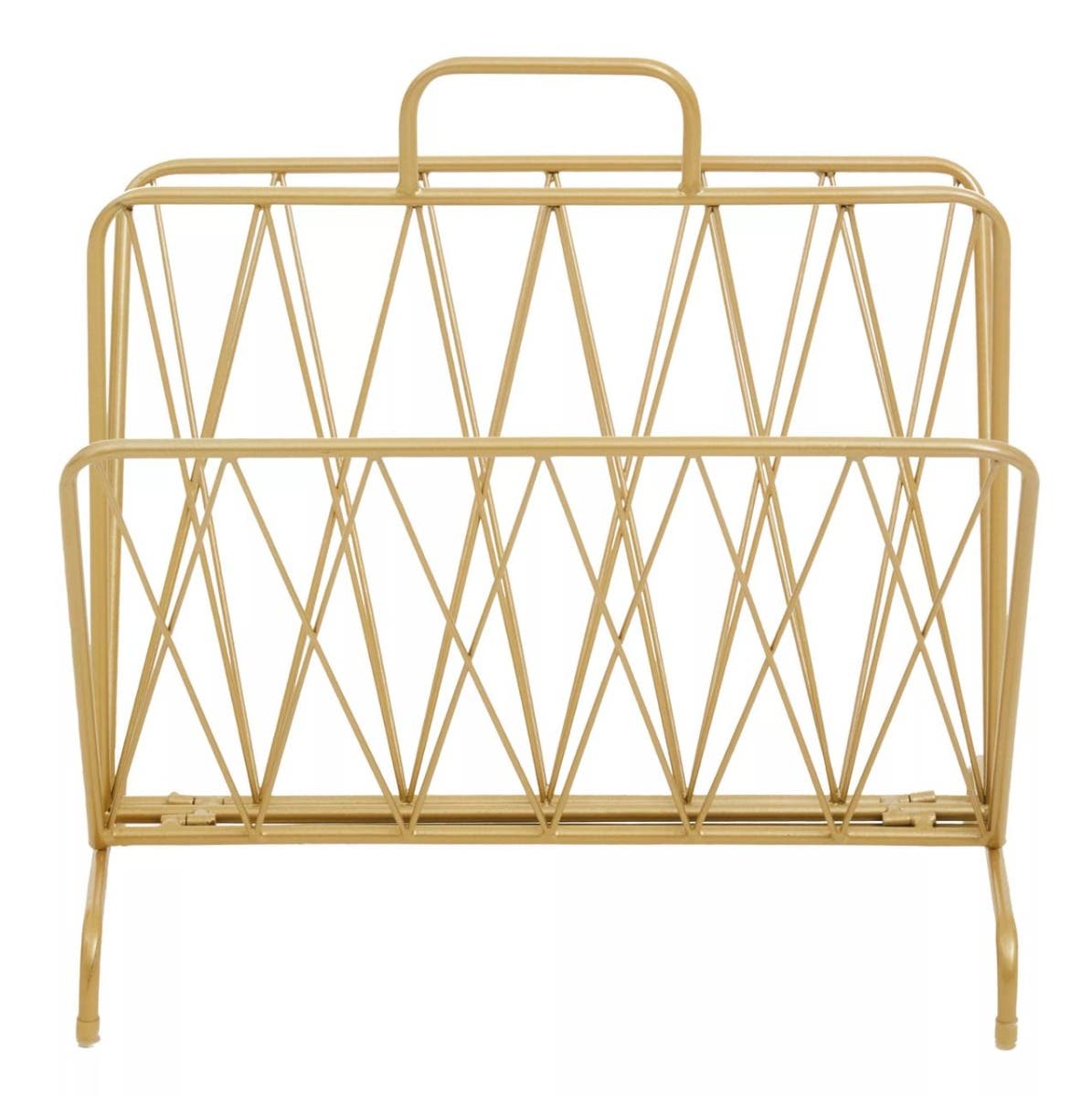 Avento Gold Finish Two Pocket Magazine Rack