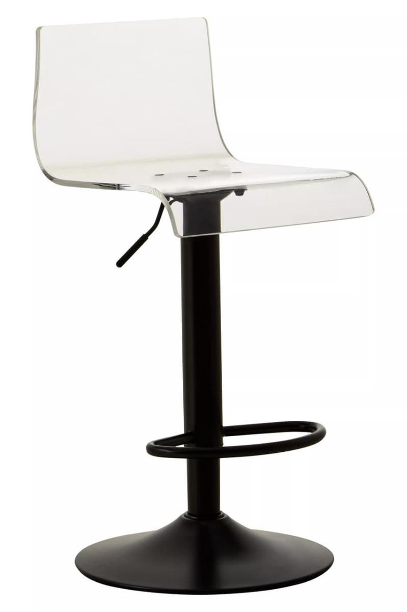 Acrylic and Black Metal Bar Stool