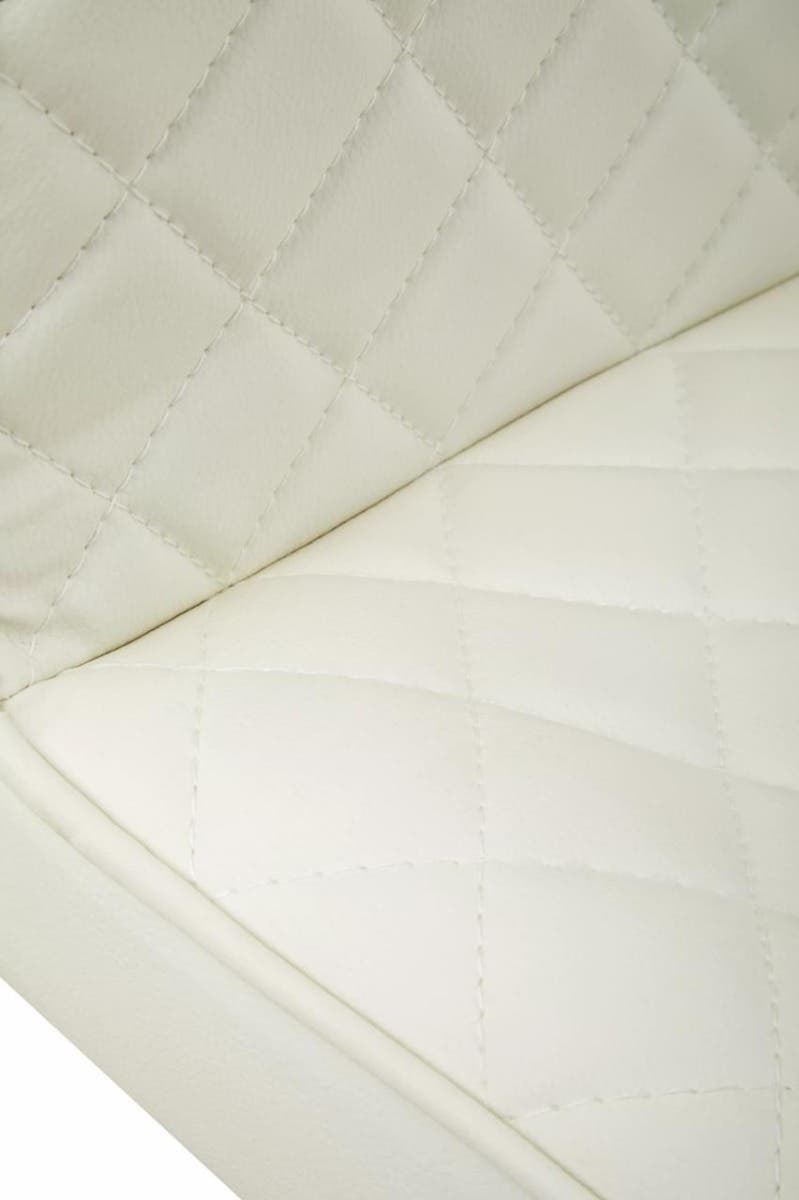 Baina White Leather Effect and Black Base Bar chair