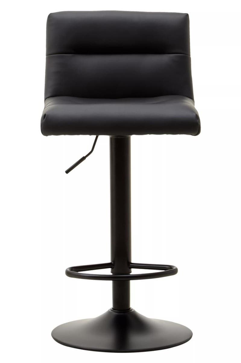 Baina Black Leather Effect Bar Stool