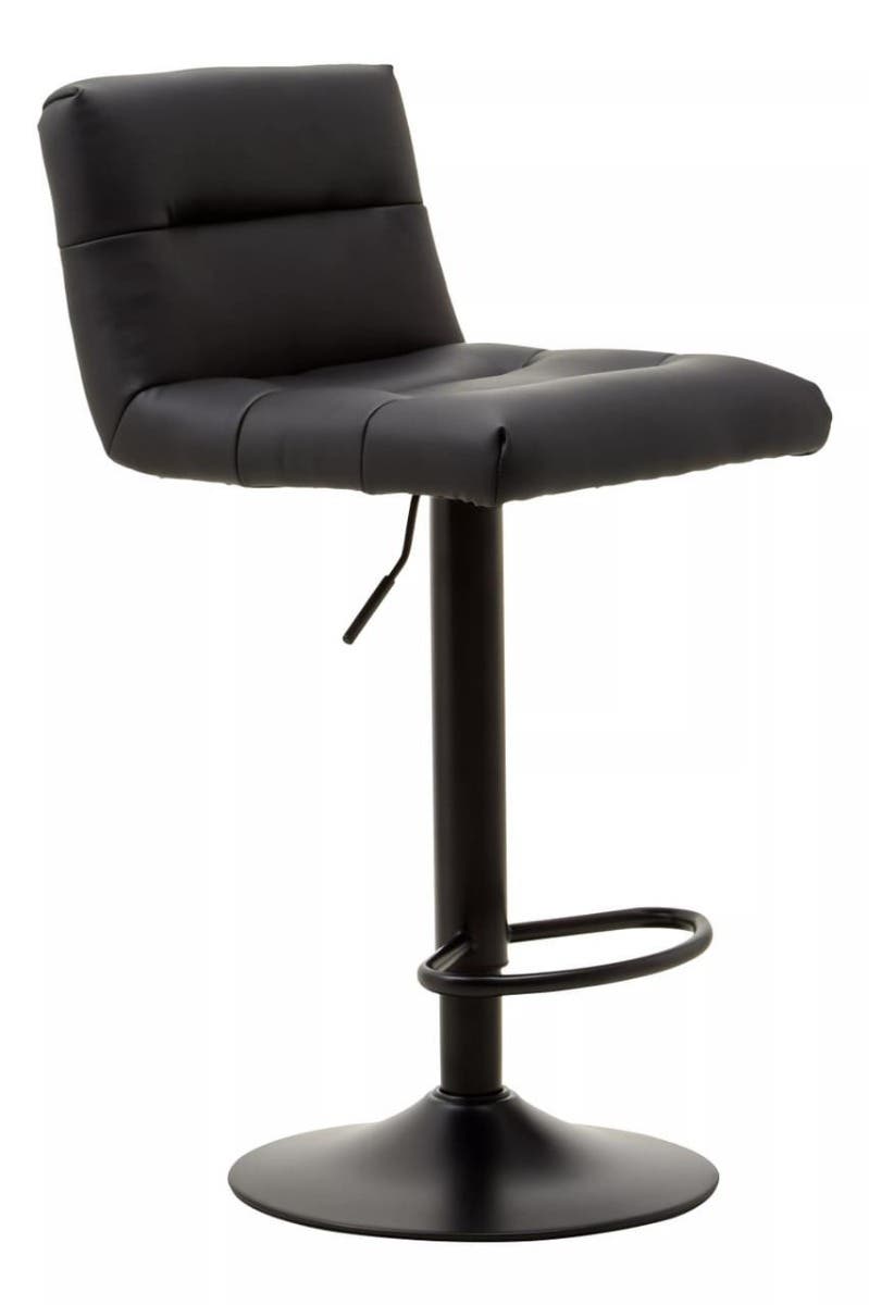 Baina Black Leather Effect Bar Stool