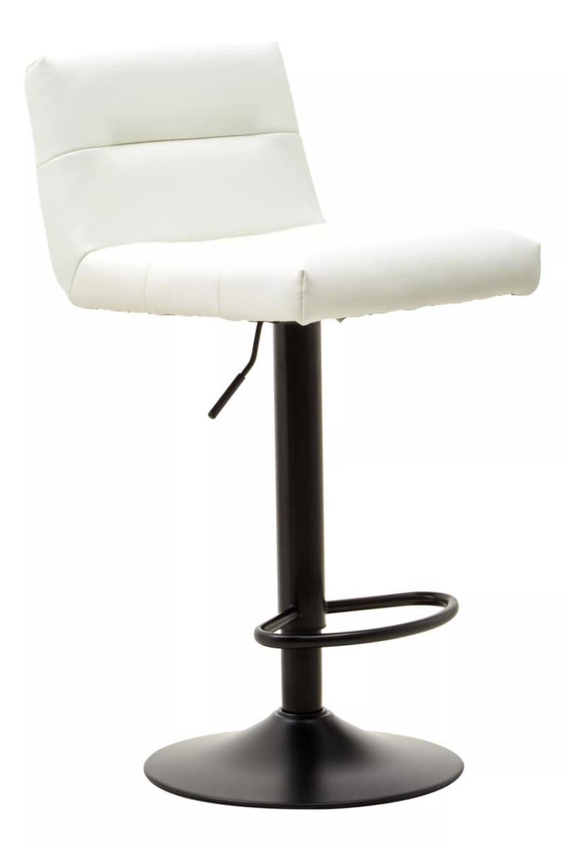 Baina White Leather Effect Bar Stool