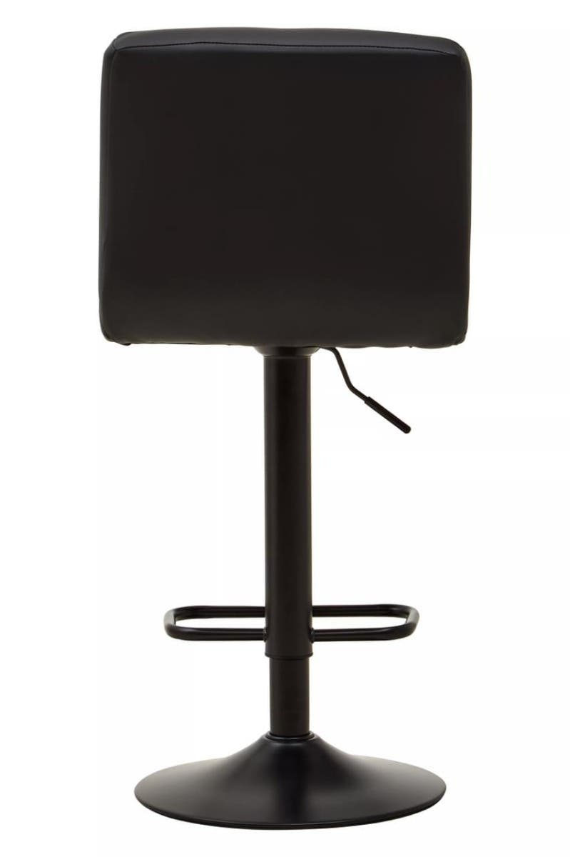 Baina Black Leather Effect Quilted Bar Stool