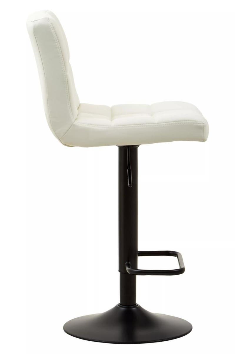 Baina White Leather Effect Quilted Bar Stool