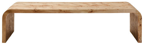 Mota Burl Wood Design Curved Coffee Table