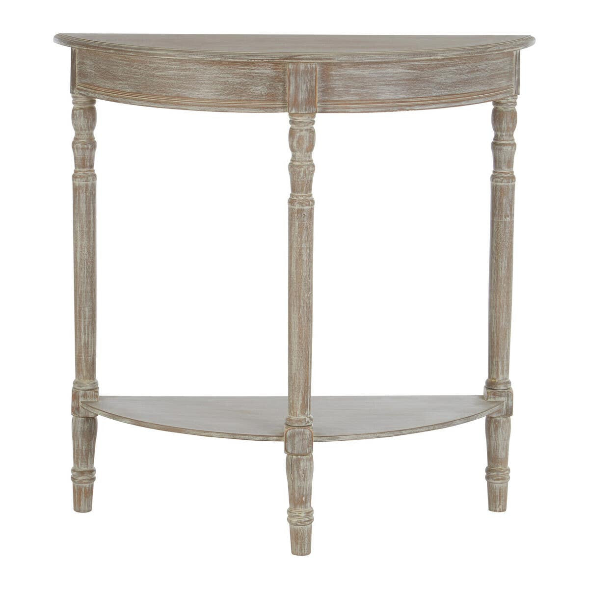 Heritage Natural Wash Half Moon Wooden Console Table MOB