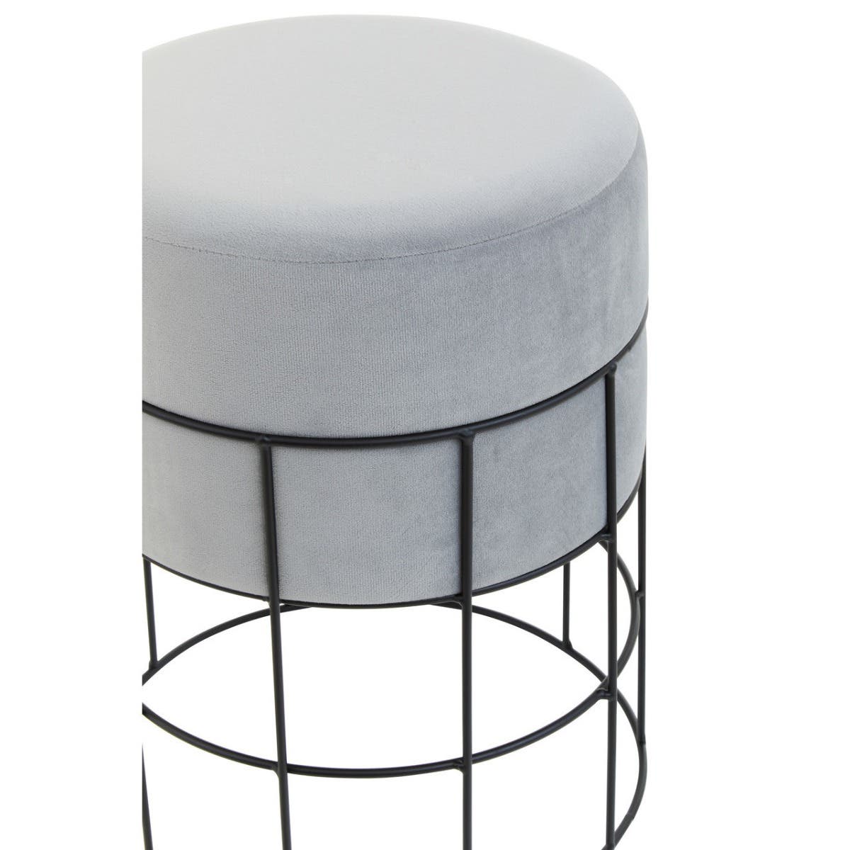 Hayes Velvet Cage Frame Stool