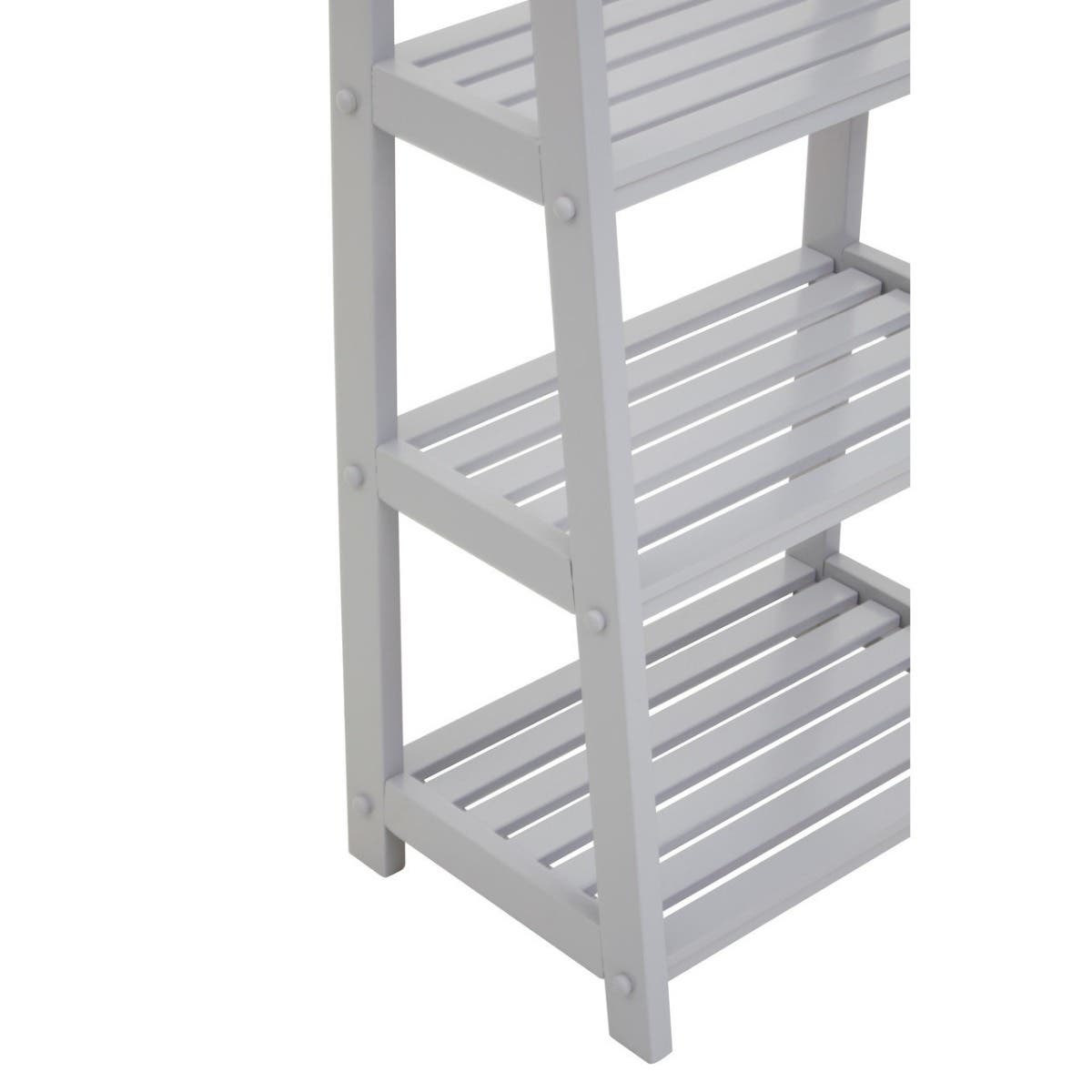Chester Wood Four Tier Grey Shelf Unit