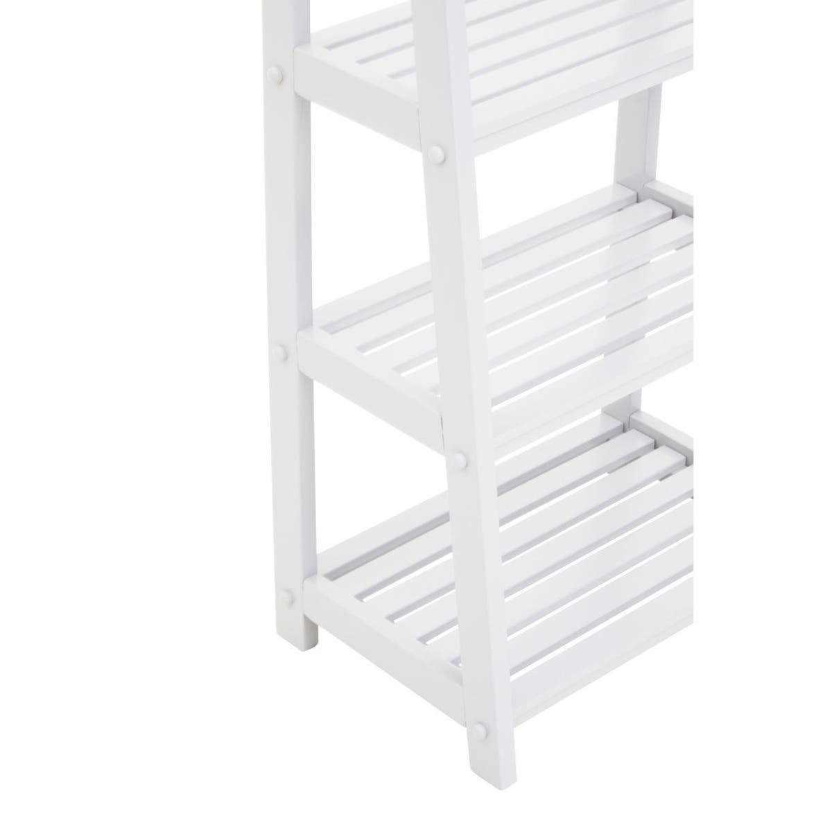 Chester Wood Four Tier White Shelf Unit