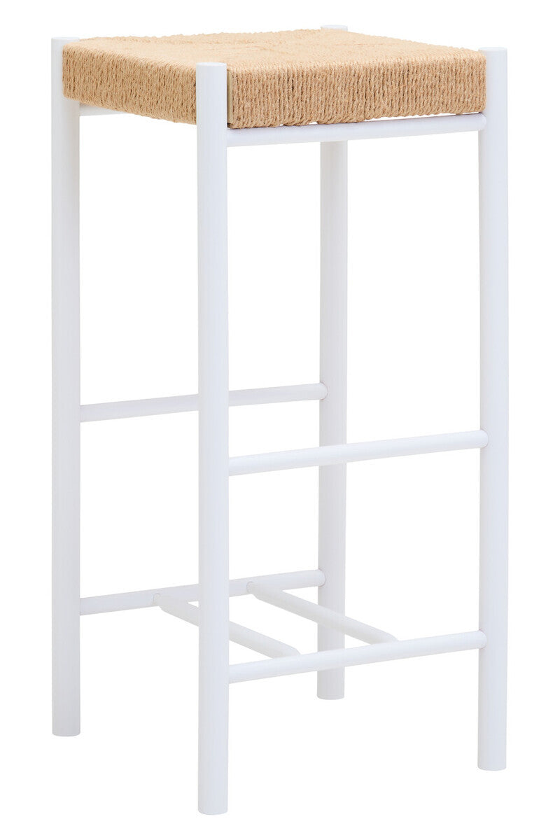 Bandar Natural Rope and White Bar Stool