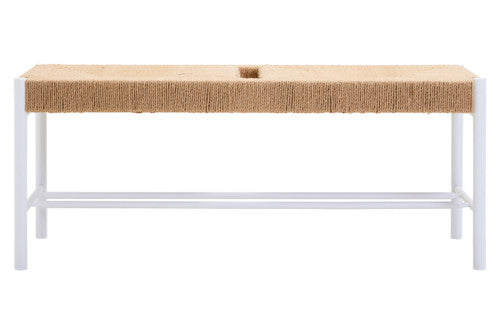 Bandar Large Natural Rope and White Wood Bench