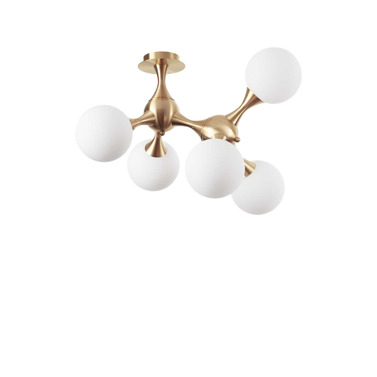 Brass Quintet NODI Flush Ceiling Light Fixture