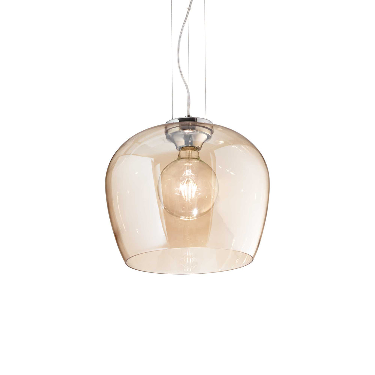 Amber Blossom Single-Bulb Pendant Light