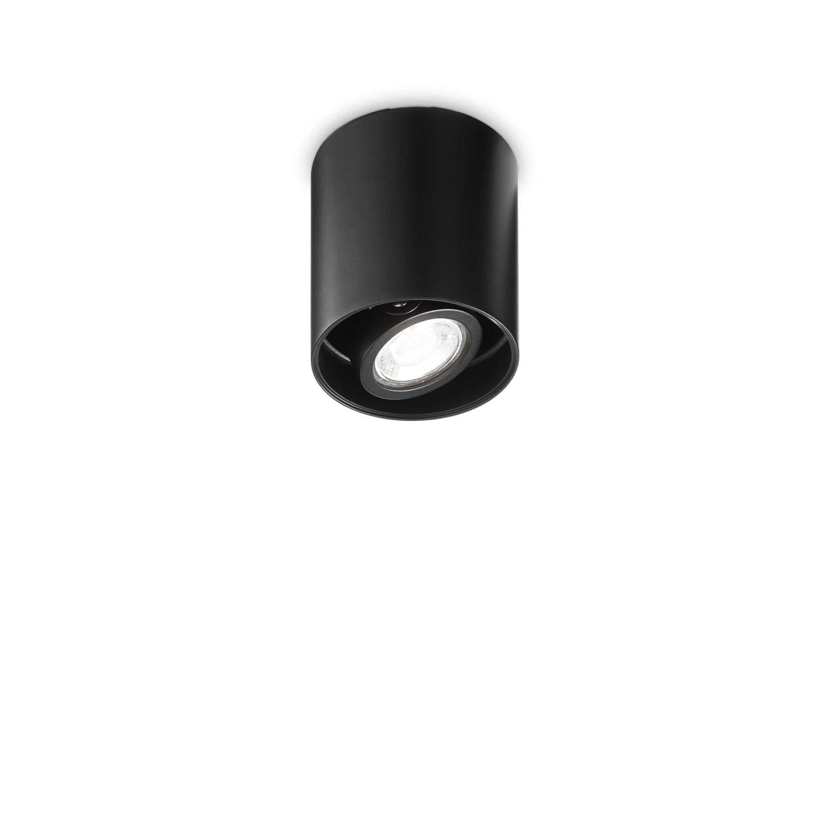 Sleek Black Round Flush Light with Single Bulb Design
