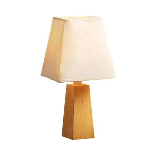 Rustic Hevea Wood Tapered Base Table Lamp