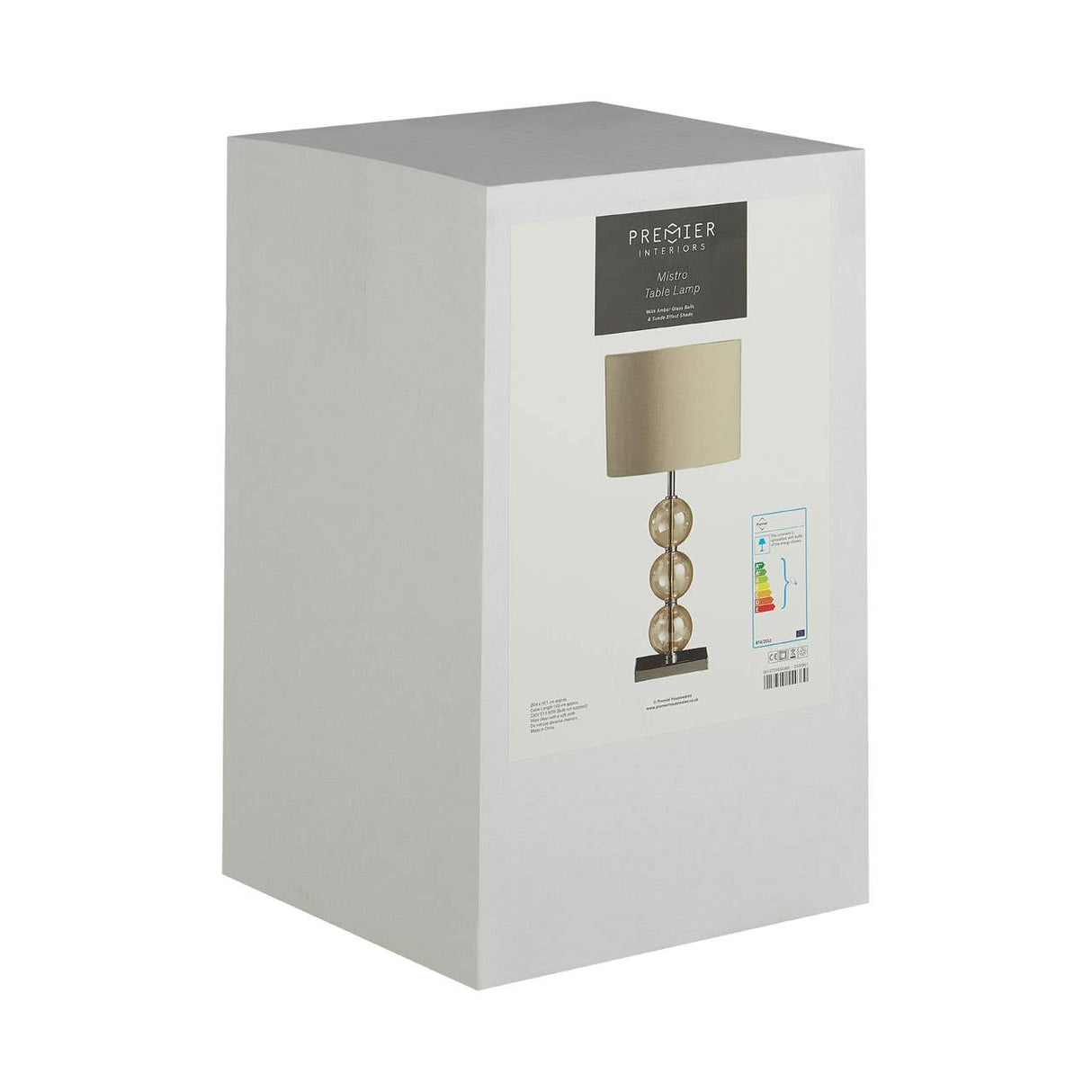 Mistro Cream Suede Effect Shade Table Lamp