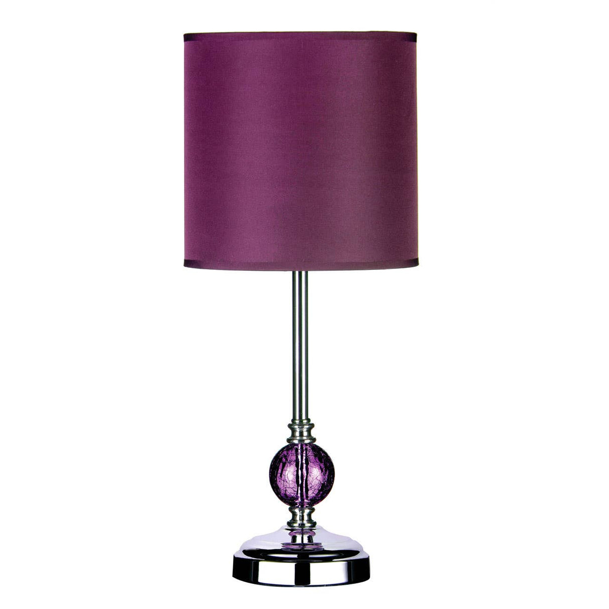 Crackle Glass Purple Shade Table Lamp