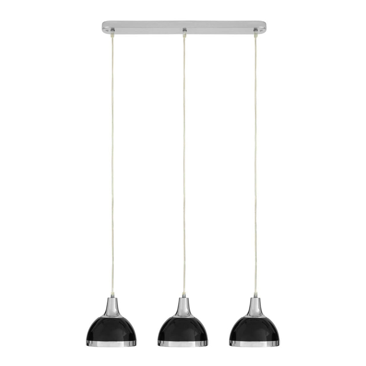 Jasper Black Shade And Chrome Pendant Light