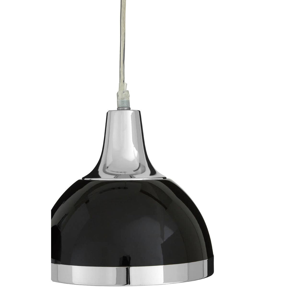 Jasper Black Shade And Chrome Pendant Light