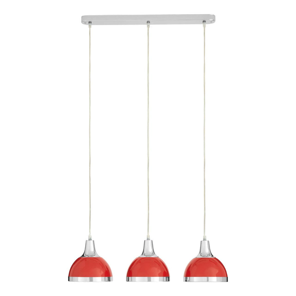Jasper Red Shade And Chrome Pendant Light