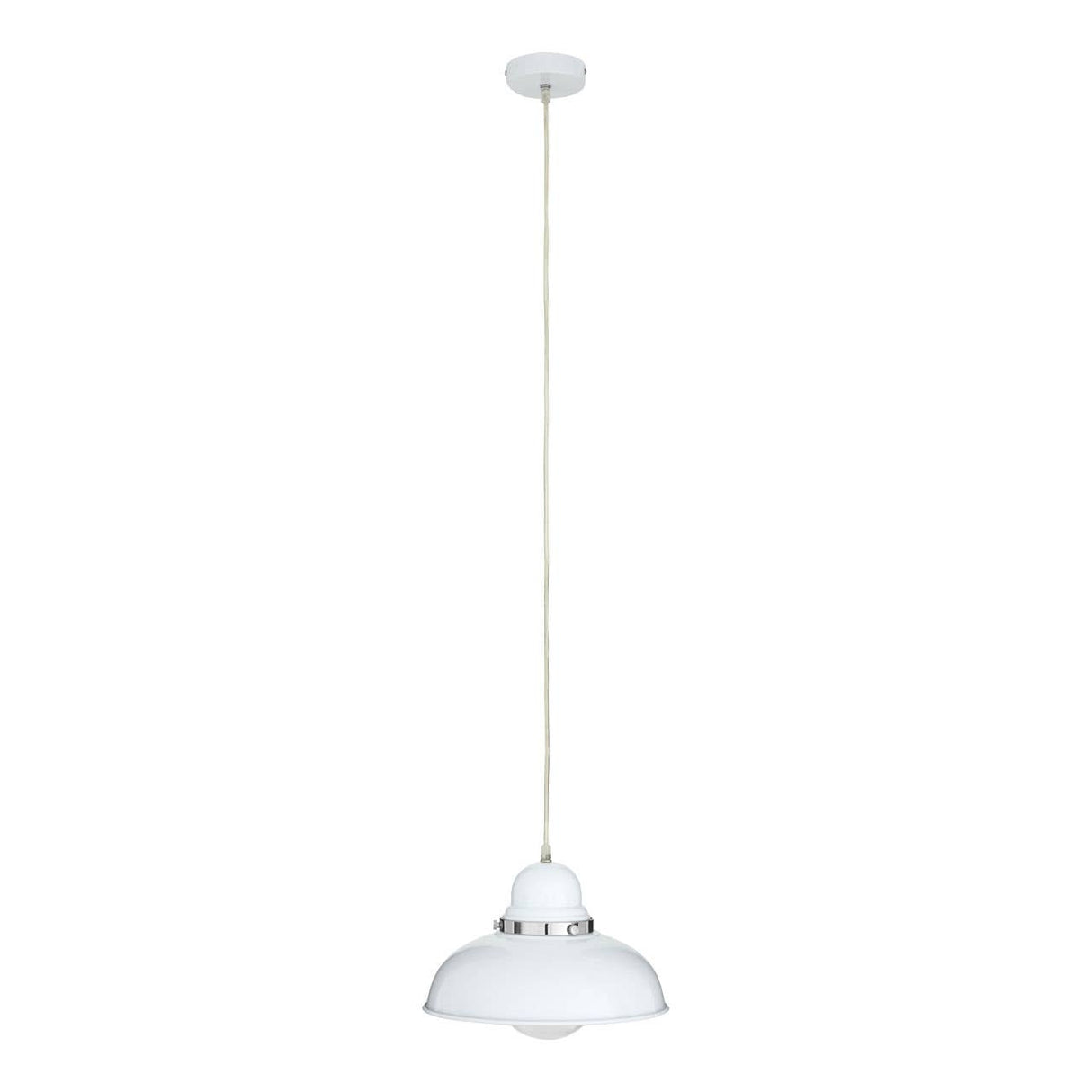 Jasper White And Chrome Pendant Light