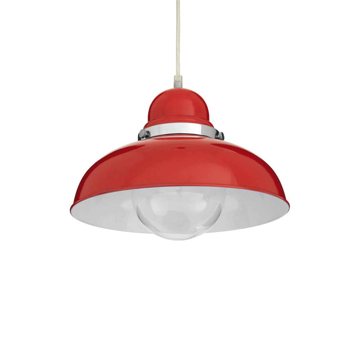 Jasper Red And Chrome Pendant Light