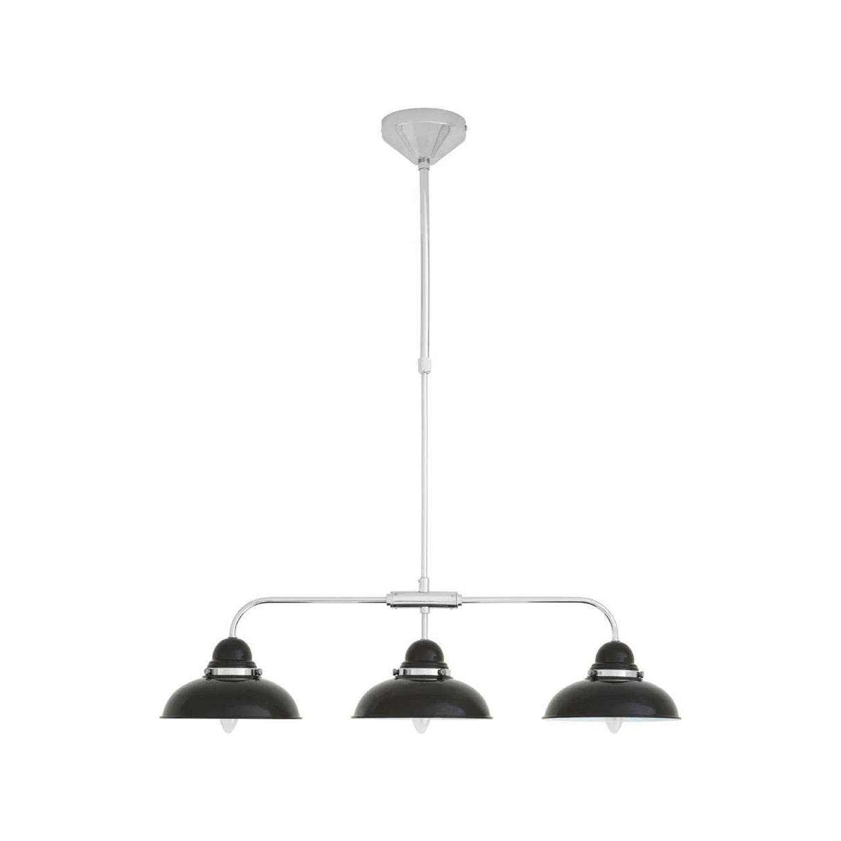 Jasper Black And Chrome 3 Light Pendant Light
