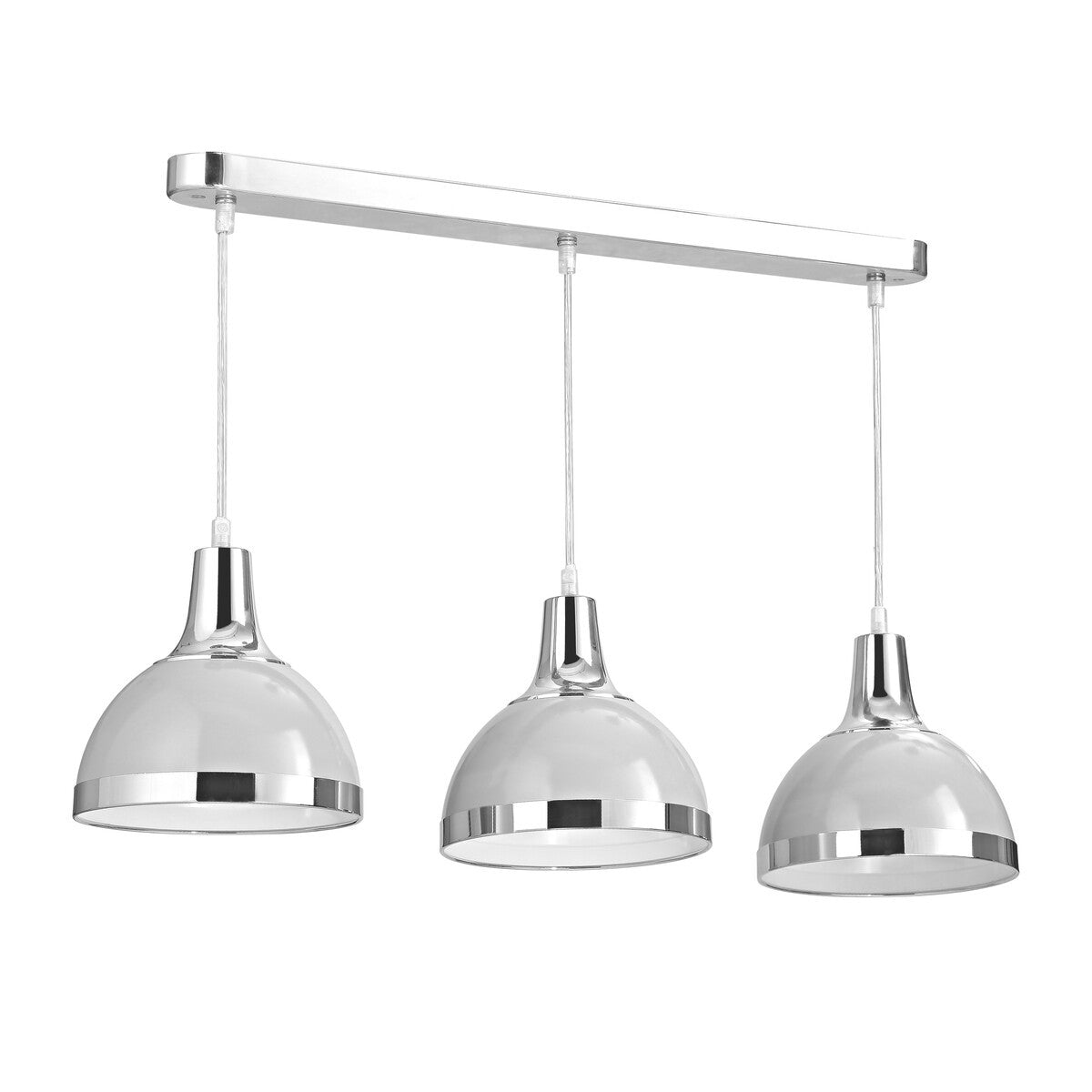 Vermont Shutter Grey Triple Shade Pendant Light