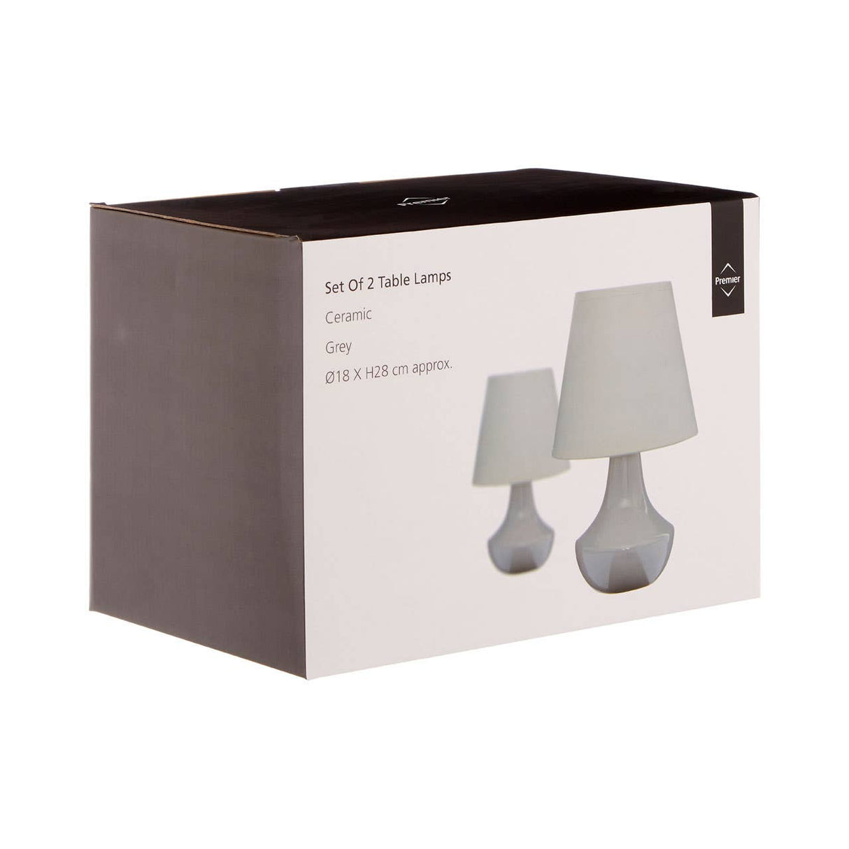 Grey Ceramic Table Lamps - Set Of 2