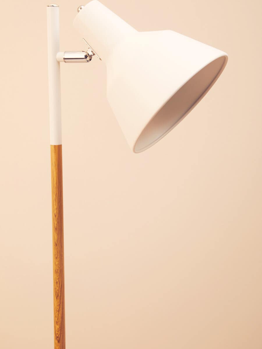 Bryant White Wood / Metal Floor Lamp