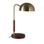 Sydnee Antique Brass Finish Task Lamp with Wood Base