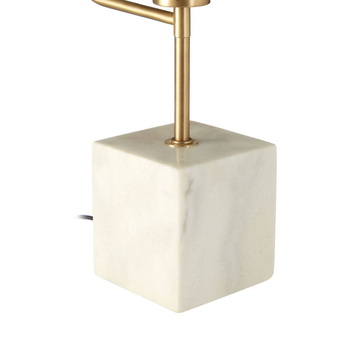 Metal Task Lamp With White Marble Block Base