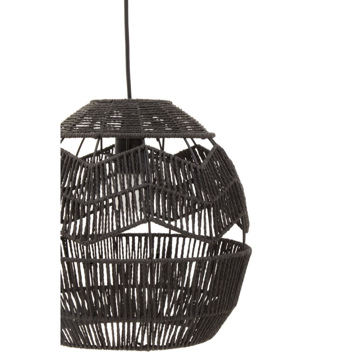 Jaya Black Paper Rope Pendant Lamp