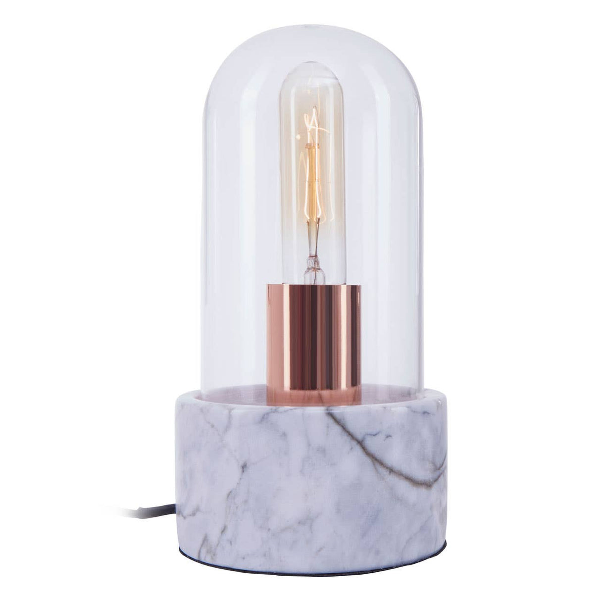 Lamonte Grey Marble Base/Eu Plug Bell Lamp