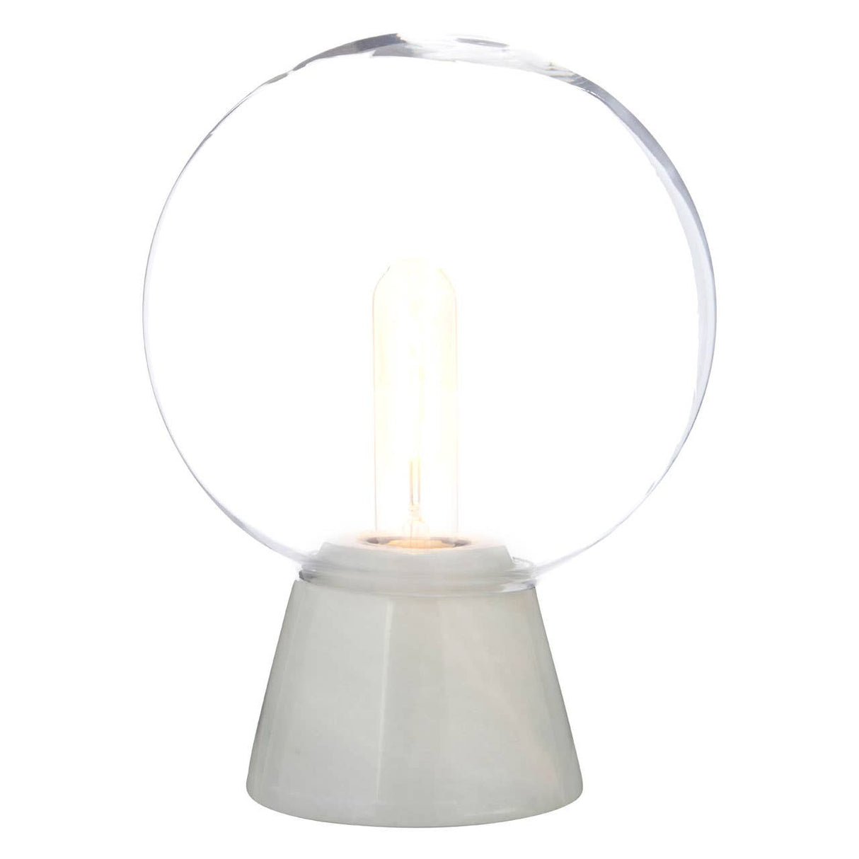 Lamonte White Marble Base/Eu Plug Globe Lamp