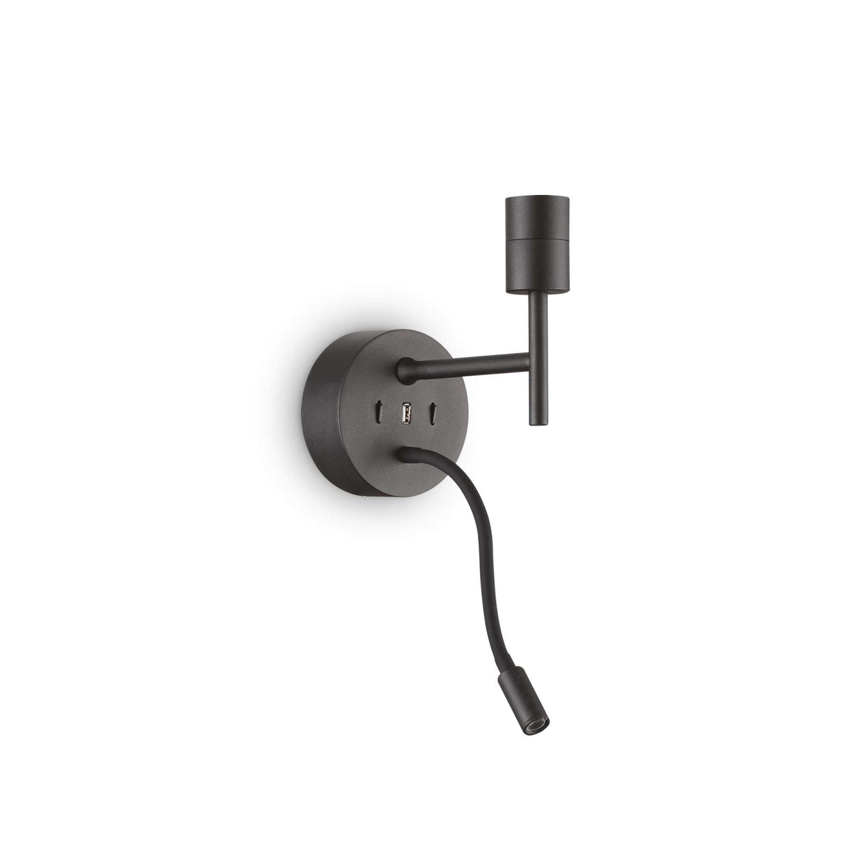 Contemporary Dual-Bulb Black Wall Fixture