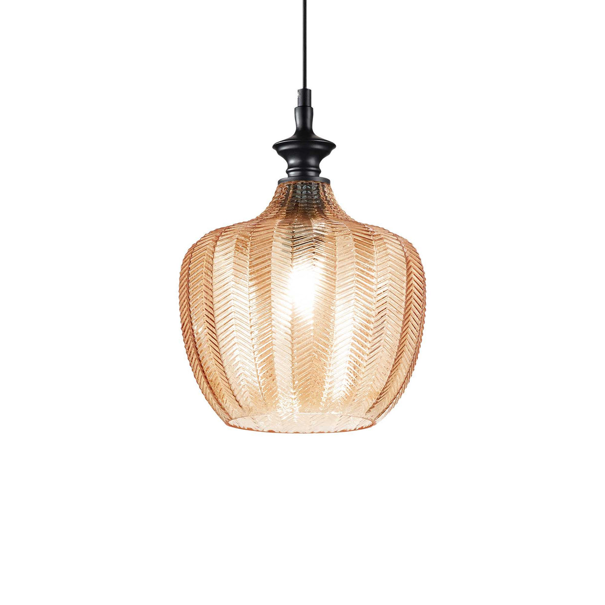 Radiant Amber Single-Bulb Pendant Lamp