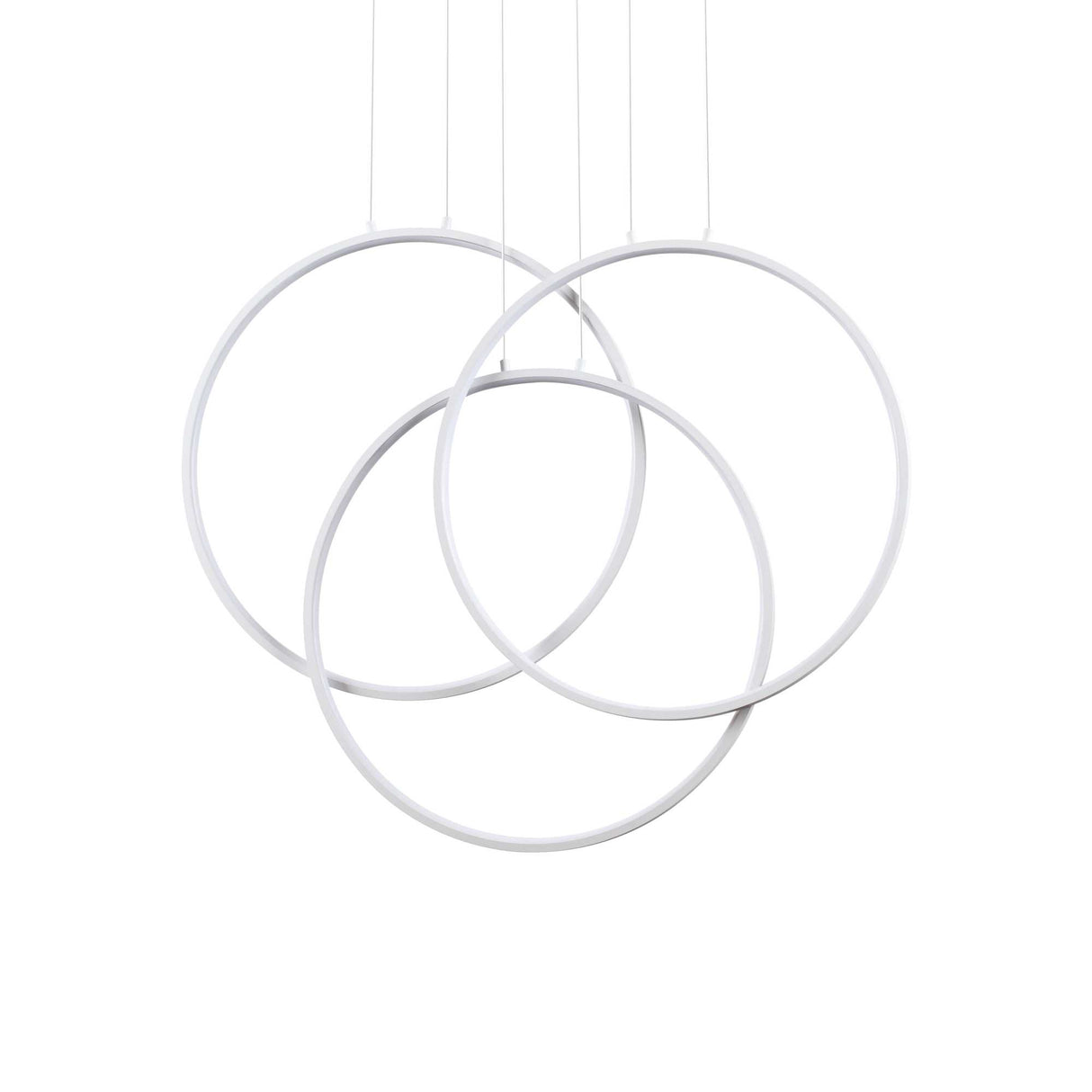 White Circular Copper Pendant Light