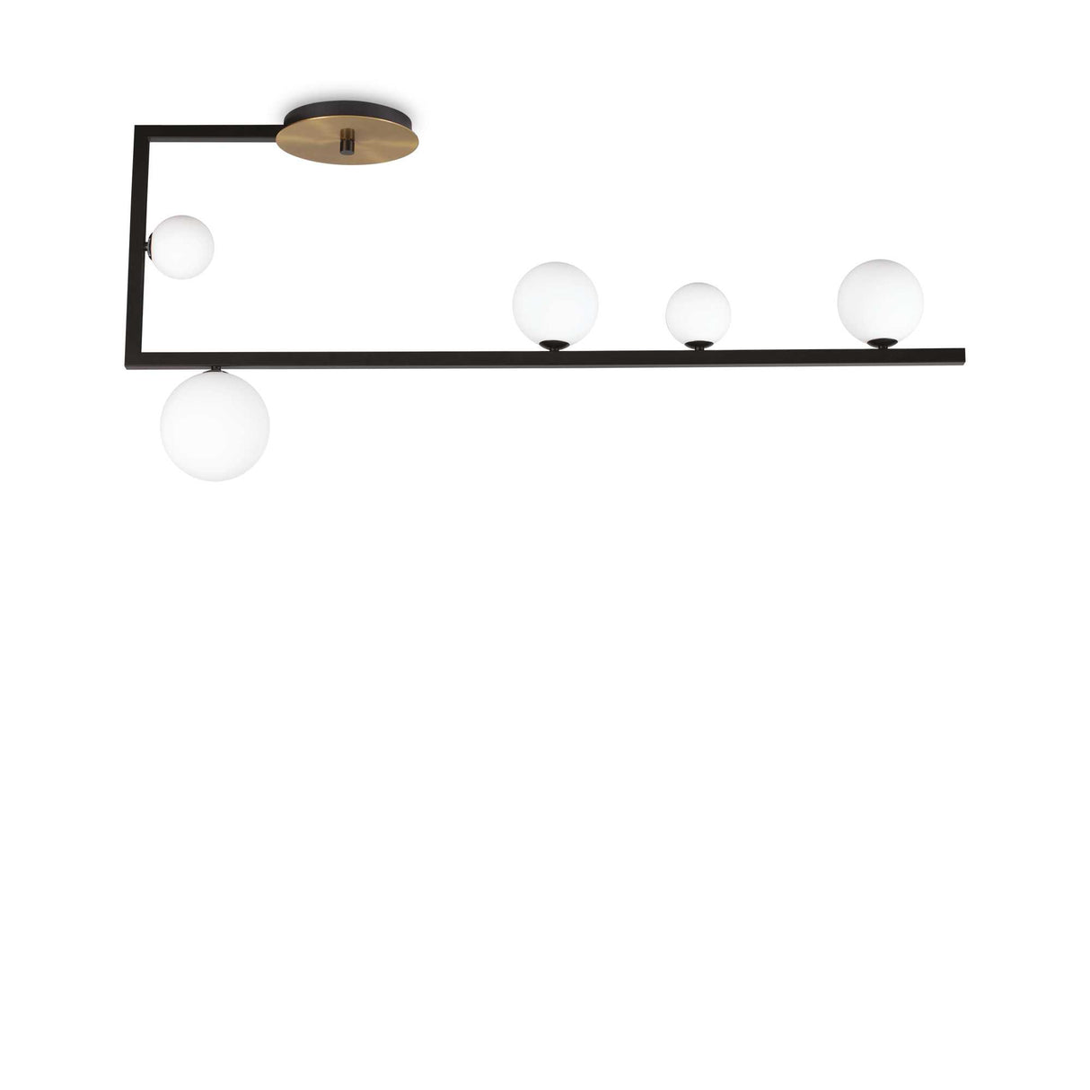 Radiant Aviary: 5-Light Flush Ceiling Fixture